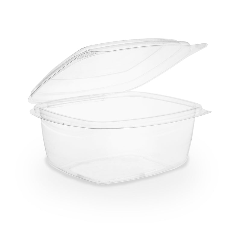 16oz (500ml) Rectangular Hinged Container / Clamshell - PLA Clear
