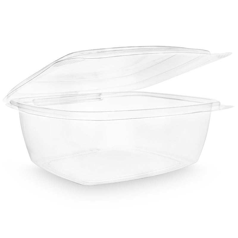 48oz (1500ml) Rectangular Hinged Container / Clamshell - PLA Clear