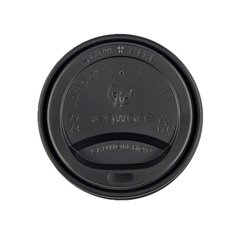 CPLA / Bioplastic Coffee Cup Lid - Black - 79 Series