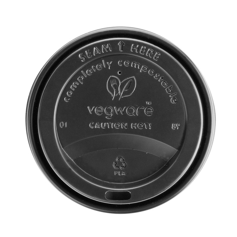 CPLA / Bioplastic Coffee Cup Lid - Black - 89/90 Series