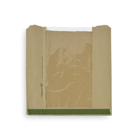Paper Bag With PLA Window - 25.4cm Square - Kraft