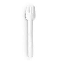 16cm Compostable Paper Fork - White