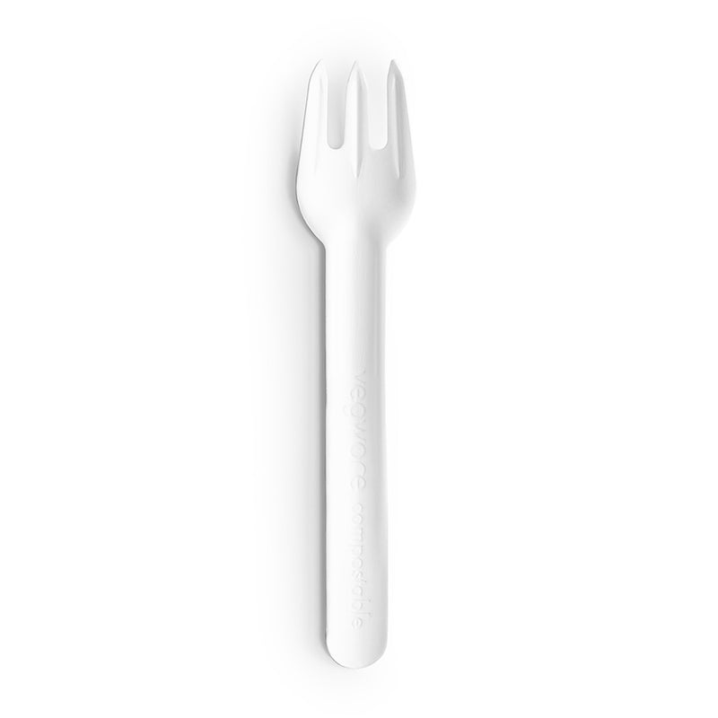 16cm Compostable Paper Fork - White