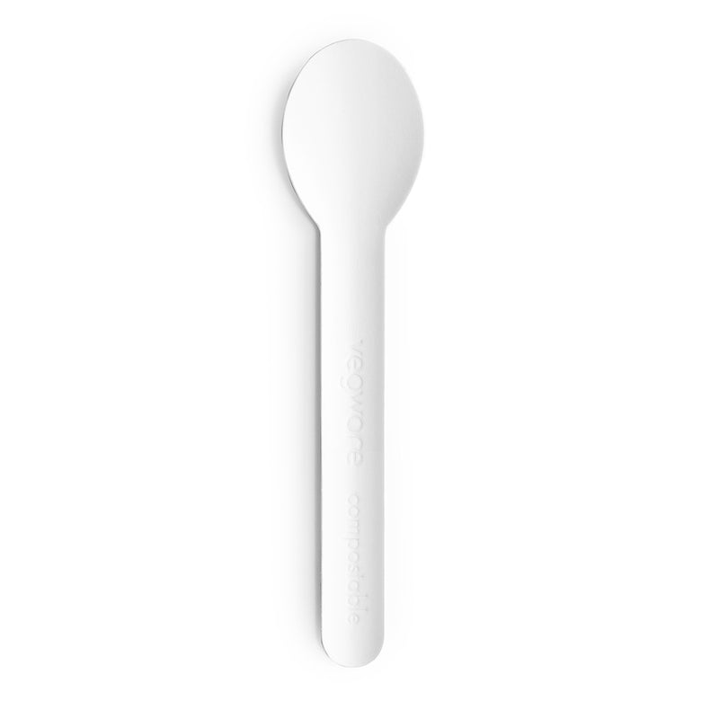16cm Compostable Paper Spoon - White
