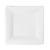 10" (25cm) Square Plant Fibre Plate - PFAS Free - White
