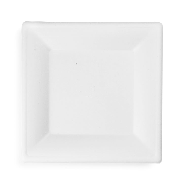 10" (25cm) Square Plant Fibre Plate - PFAS Free - White