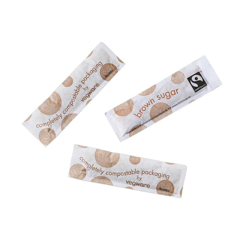 Fairtrade Raw Sugar Sticks - Compostable Wrap