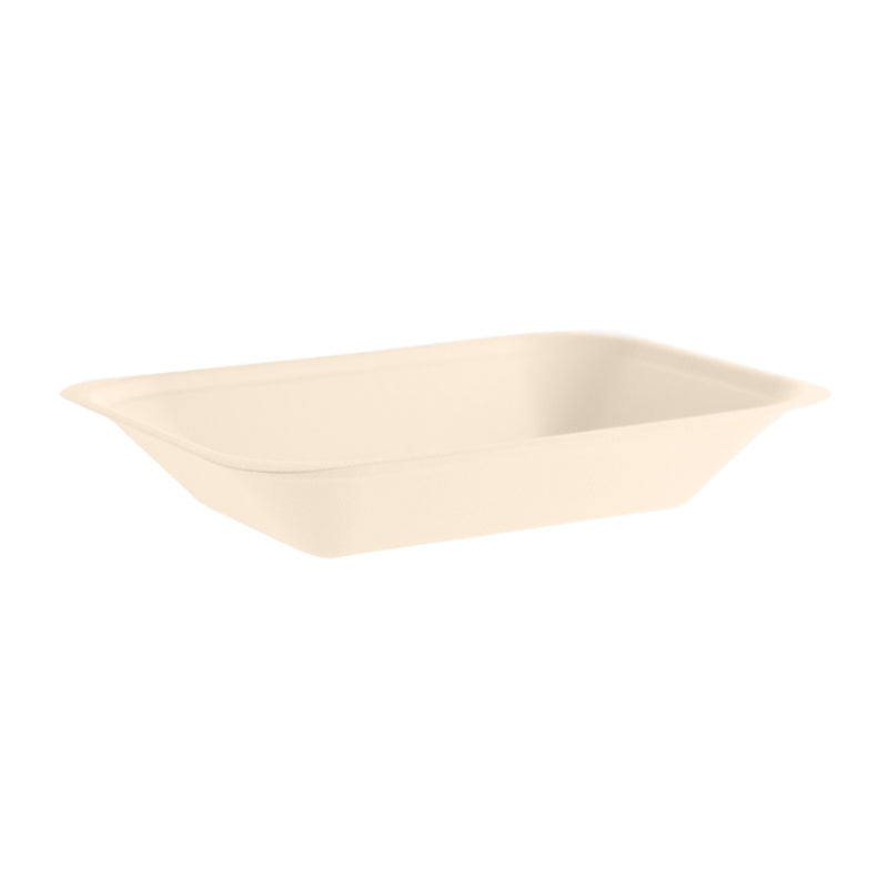 7 x 5 inch Bagasse Food Tray - Natural