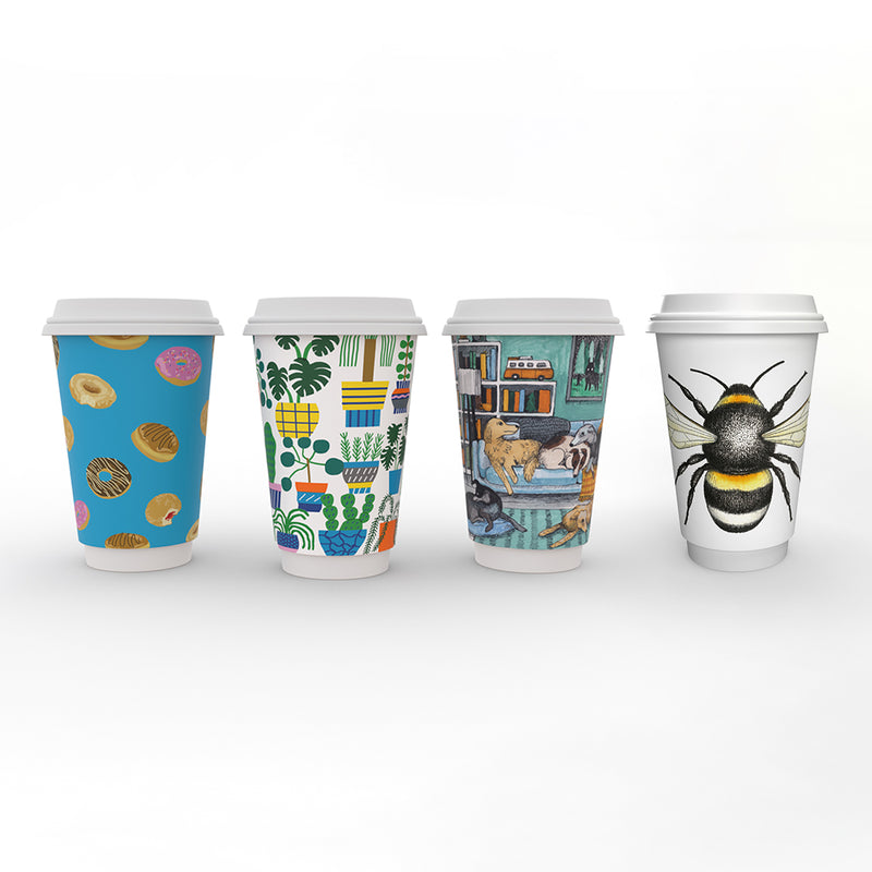 16oz (500ml) Gallery Premium Double Wall Coffee Cup - 89 series
