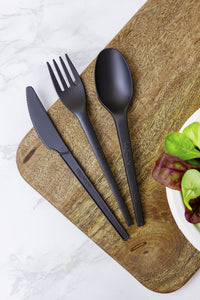 17cm CPLA compostable knife - black