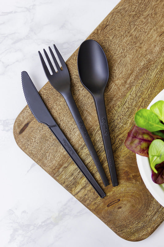 17cm CPLA compostable knife - black