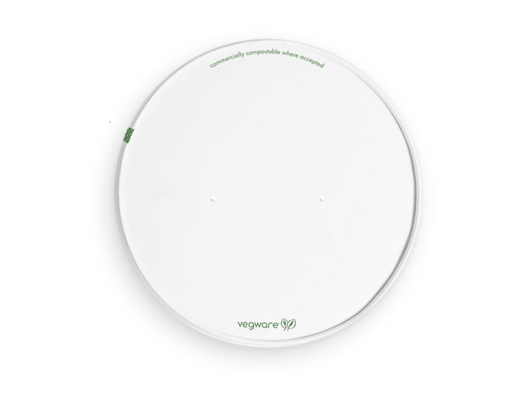 Wide Paper Lid With Vents - White - 185 Series
