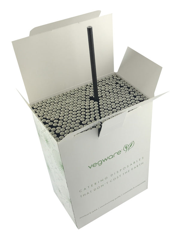Highball Black Paper Straws 6 x 200mm